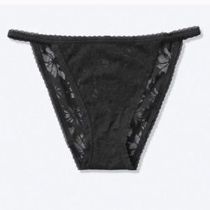 FINALSALE VS PINK Lace High Leg Bikini Black